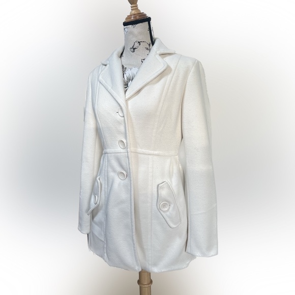 Forever 21 White Dress Coat Size Small - Picture 2 of 9